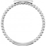 14K White Oval Engravable Beaded Ring - 514031002P photo 2
