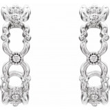 14K White Quatrefoil Hoop Earrings - 86644600P photo 2