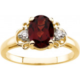 14K Yellow Mozambique Garnet & .06 CTW Diamond Accented Ring - 60442208961P photo 2