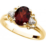 14K Yellow Mozambique Garnet & .06 CTW Diamond Accented Ring - 60442208961P photo 3