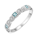 Gems One 10Kt White Gold Diamond (1/10Ctw) & Aquamarine (1/6 Ctw) Ring - FR1262-1WD photo