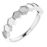 14K White Stackable Geometric Ring - 51738101P photo