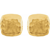 14K Yellow Hammered Square Earrings - 861051001P photo 2