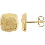 14K Yellow Hammered Square Earrings - 861051001P photo
