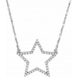 14K White 1/5 CTW Diamond Star 16 Necklace - 66414100001P photo