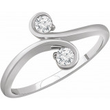 14K White 1/5 CTW Diamond Two-Stone Ring - 65269860002P photo