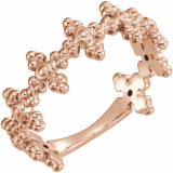 14K Rose Beaded Cross Ring - 51719103P photo