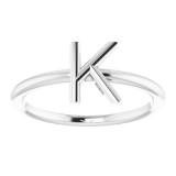 14K White Initial K Ring - 51895161P photo 3