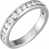 14K White 1/2 CTW Diamond Band for 6.5 mm Round Engagement Ring - 67708102P photo