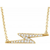 14K Yellow 1/8 CTW Diamond Lightning Bolt 16-18 Necklace - 65214060000P photo