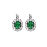 Gems One 14Kt White Gold Diamond (1/4Ctw) & Emerald (7/8 Ctw) Earring - RPT710E-4WCE photo