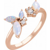 14K Rose Australian Opal & 1/10 CTW Diamond Negative Space Ring - 72107607P photo