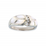 Kabana 14k White Gold Mother of Pearl Inlay Ring photo
