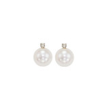 Gems One 14Kt White Gold Diamond (1/20Ctw) & Pearl (1 Ctw) Earring - PSD5.5AAA-4W photo