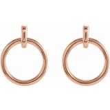 14K Rose Circle Dangle Earrings - 87056602P photo 2