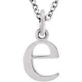 14K White Lowercase Initial e 16 Necklace - 8578070013P photo