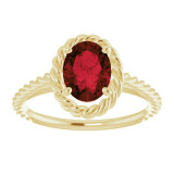 14K Yellow Mozambique Garnet Rope Ring - 7183760005P photo 3