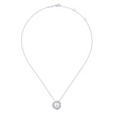 Gabriel & Co. 14k White Gold Grace Pearl & Diamond Necklace - NK6043W45PL photo 2