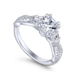 Gabriel & Co. 14k White Gold Contemporary 3 Stone Engagement Ring - ER13900C4W44JJ photo 3