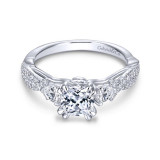 Gabriel & Co. 14k White Gold Contemporary 3 Stone Engagement Ring - ER13900C4W44JJ photo