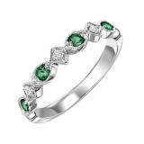 Gems One 10Kt White Gold Diamond (1/20Ctw) & Emerald (1/6 Ctw) Ring - FR1028-1WD photo