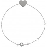 14K White Heart 7-8 Bracelet - BRC7821000P photo