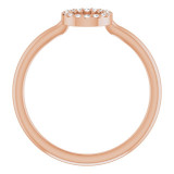 14K Rose .06 CTW Diamond Initial O Ring - 1238346072P photo 2