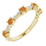 14K Yellow Citrine & 1/5 CTW Diamond Ring - 72051632P photo