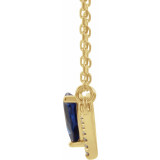 14K Yellow Blue Sapphire & .06 CTW Diamond 18 Necklace - 868146116P photo 2