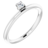 14K White 1/10 CT Diamond Stackable Ring - 123286600P photo