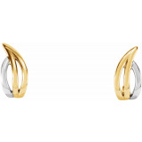 14K Yellow & White Freeform J-Hoop Earrings - 86522605P photo 2