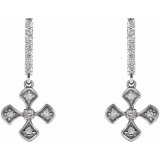 14K White 1/5 CTW Diamond Cross Dangle Earrings - 6535881000P photo 2