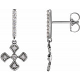 14K White 1/5 CTW Diamond Cross Dangle Earrings - 6535881000P photo