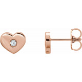 14K Rose .06 CTW Diamond Heart Earrings - 86336602P photo