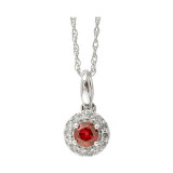 Gems One 10Kt White Gold Diamond (1/12Ctw) & Ruby (1/5 Ctw) Pendant - PD35151-1WDR photo