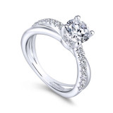 Gabriel & Co. 14k White Gold Contemporary Twisted Engagement Ring - ER13880R4W44JJ photo 3