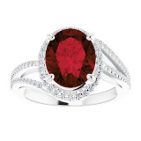 14K White Mozambique Garnet & 1/4 CTW Diamond Ring - 7186860000P photo 3