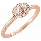 14K Rose Morganite & .05 CTW Diamond Ring - 122744602P photo