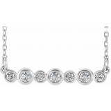 14K White 1/5 CTW Diamond Bezel-Set Bar 16-18 Necklace - 86706600P photo