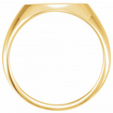 14K Yellow 14x12 mm Oval Signet Ring - 9823102P photo 2
