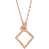 14K Rose Geometric 16-18 Necklace - 86945602P photo