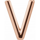 14K Rose Single Initial V Earring - 86800229P photo