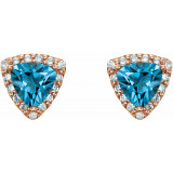 14K Rose Swiss Blue Topaz & .08 CTW Diamond Earrings - 862756002P photo 2