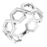 14K White Geometric Ring - 51665101P photo