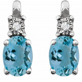 14K White Aquamarine & .02 CTW Diamond Earrings - 651536112P photo 2
