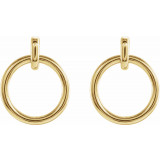 14K Yellow Circle Dangle Earrings - 87056601P photo 2