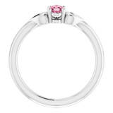 14K White 5x3 mm Oval Tourmaline Youth Heart Ring - 71987613P photo 2