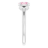 14K White 5x3 mm Oval Tourmaline Youth Heart Ring - 71987613P photo 4
