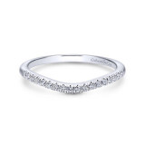 Gabriel & Co. 14k White Gold Contemporary Curved Wedding Band - WB12649M4W44JJ photo