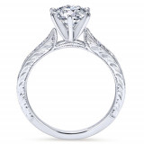 Gabriel & Co. 14k White Gold Victorian Straight Engagement Ring - ER11827R4W44JJ photo 2